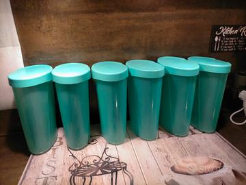 Tupperware contenitori ovali verde usati