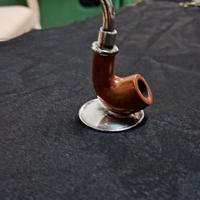 miniatura pipa in argento 925 e legno
