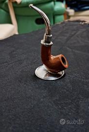 miniatura pipa in argento 925 e legno