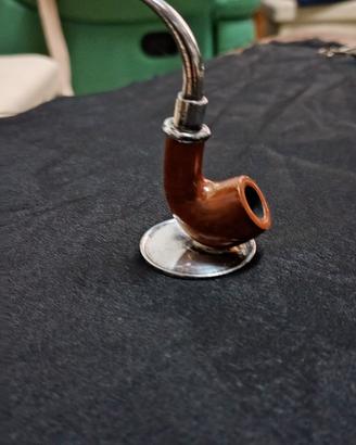 miniatura pipa in argento 925 e legno