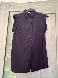 Camicetta blu senza maniche