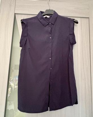 Camicetta blu senza maniche