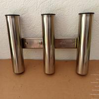 3 porta canne inox + 4 viti inox