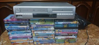 lettore dvd/vhs registratore + 45 dvd