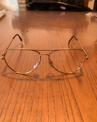 Montatura occhiali luxottica vintage gep-18k oro