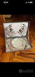 Set di 12 posate da dessert in argento