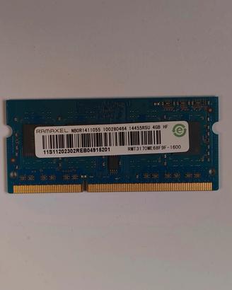 RAM Laptop SODIMM 4GB DDR3 1600MHz - Ramaxel
