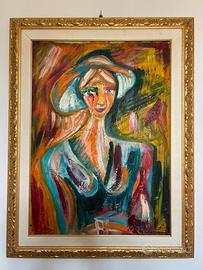 Dipinto di donna con cappello