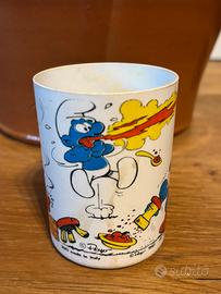 Bicchiere peyo puffi vintage