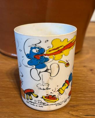 Bicchiere peyo puffi vintage