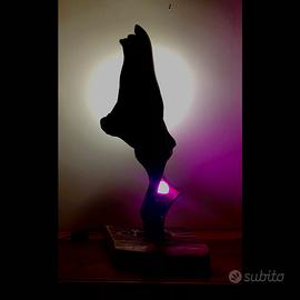 Lampada scultura in legno