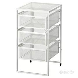 Cassettiera IKEA LENNART con ruote metallo bianca