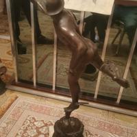 Antica Scultura Dio Mercurio Greco bronzo e marmo