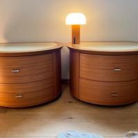 Comodini  legno tech vetro