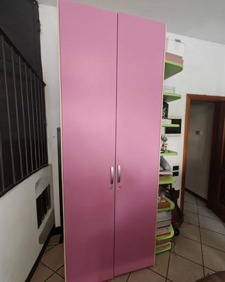 Armadio con libreria laterale per cameretta 