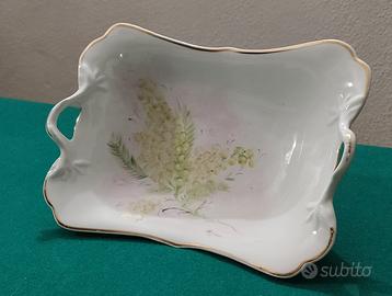 Vassoio in Porcellana Crown Arpa Vintage 