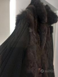 giacca cardigan in vera pelliccia