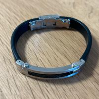 Bracciale uomo caucciù con acciaio