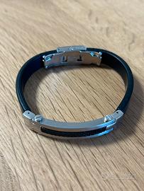 Bracciale uomo caucciù con acciaio