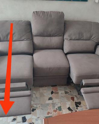 Divano con 2 chaise longue elettriche