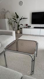 Tavolino vintage anni 70 Tubolare cromato bauhaus