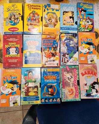 videocassette vhs cartoni animati bambini
