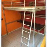 letto a soppalco con scrivania