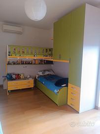 Cameretta ragazzi 3 letti Moretti Compact gialla