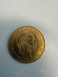 Moneta d'oro Austria 4 Fiorini / 10 Franchi 1892