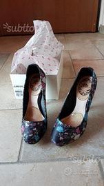 Scarpe decolte nere fantasia Fornarina numero 37