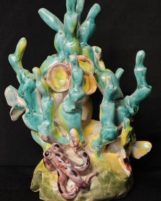 Scultura marina ceramica vietrese– Coralli, polipo