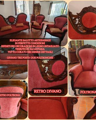 salotto divano 3 posti e 2 poltrone