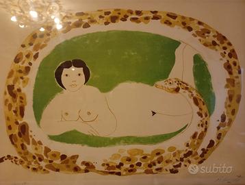 Quadro Possenti, donna con serpente