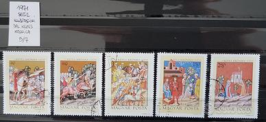 UNGHERIA 1971 - Lotto di 5 fb a tema ILLUSTRAZIONI