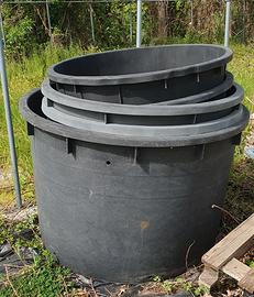 Vasi vivaio in plastica grandi neri per piante