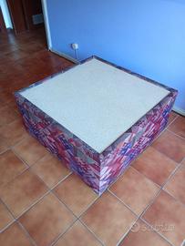 tavolino contenitore con rotelle 