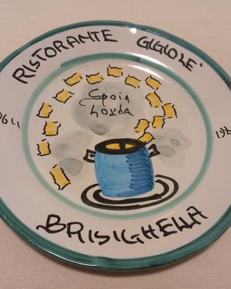 Piatto ricordo ristorante Gigiolè anno 1984