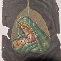 Foglia di Pipal dipinta a mano