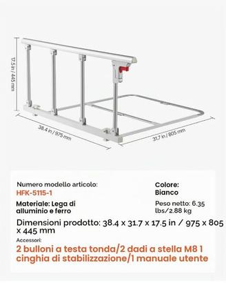 Sponda letto pieghevole