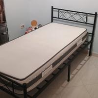 Letto singolo ferro battuto + marerasso
