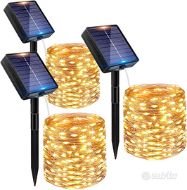 3 Pacchi Luci Solari Esterno, 12M 120 LED