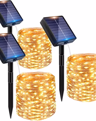 3 Pacchi Luci Solari Esterno, 12M 120 LED