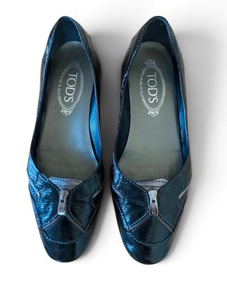 Ballerine Tod's in pelle lucida nera Tg. 38 1/2
