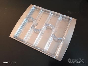 Servizio portata antipasti in acciaio inox e vetro