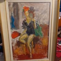 Olio su tela noto pittore Cesare Monti