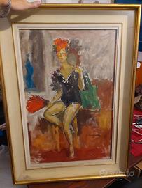 Olio su tela noto pittore Cesare Monti