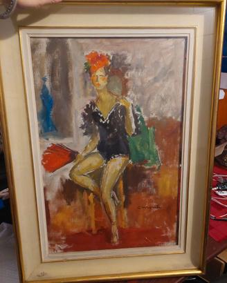 Olio su tela noto pittore Cesare Monti