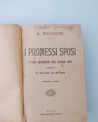 libro Alessandro Manzoni vintage 18 