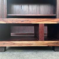 Tavolino Basso in Legno Massello - Ripiani Aperti