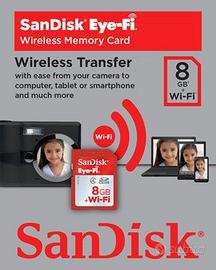 Scheda SD Sandisk Eye-Fi 8GB + WI-FI senza fili